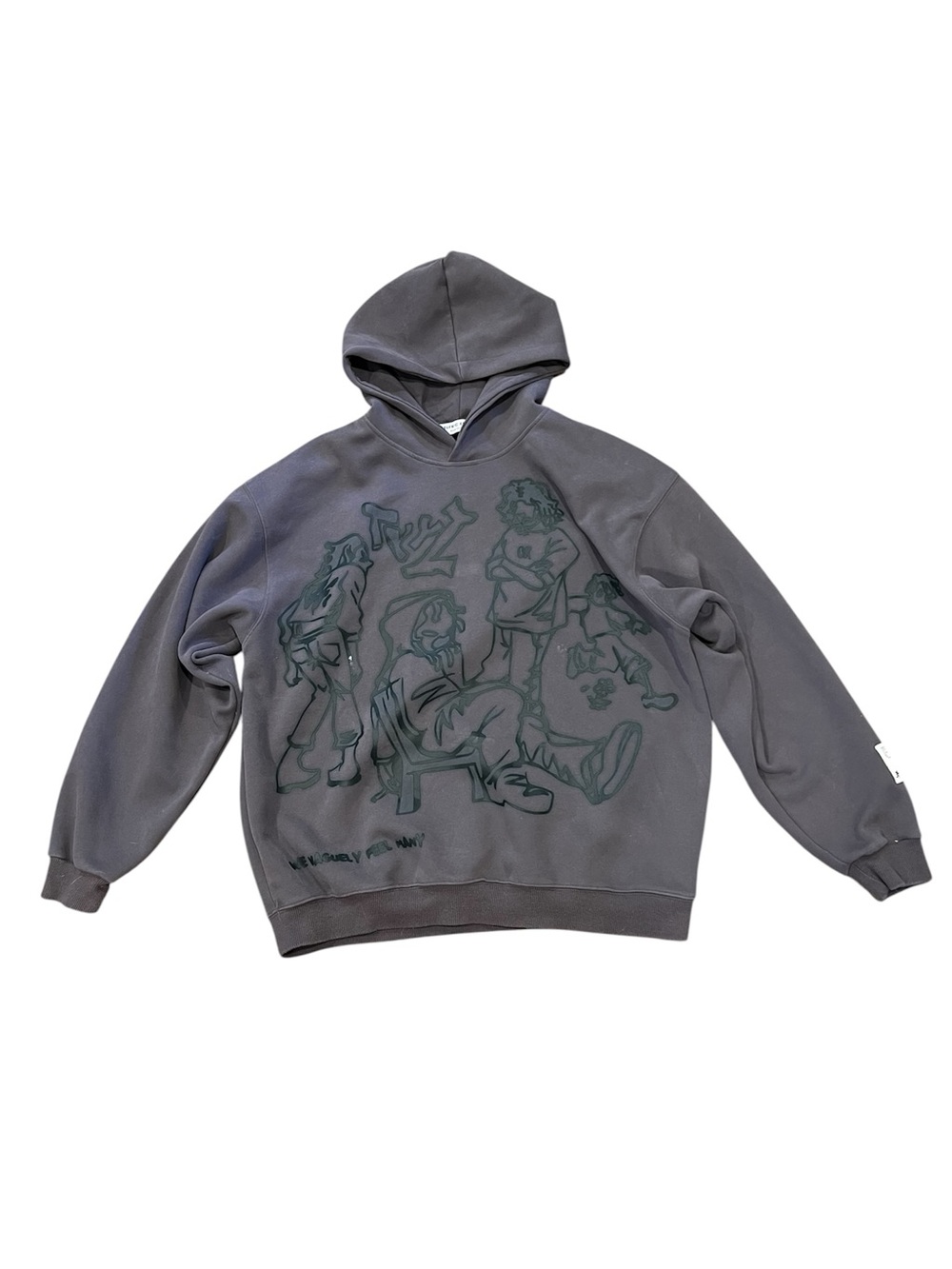 Aelfric Eden Charcoal Grey graphic hoodie